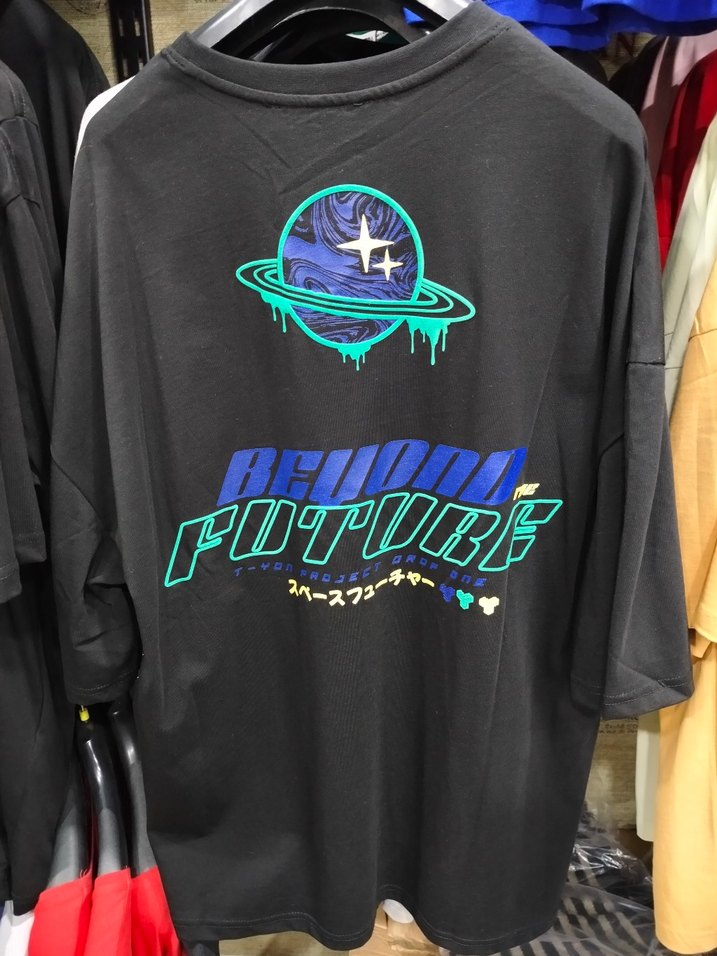 Erkek Baskılı Oversize Tişört - Görsel 2