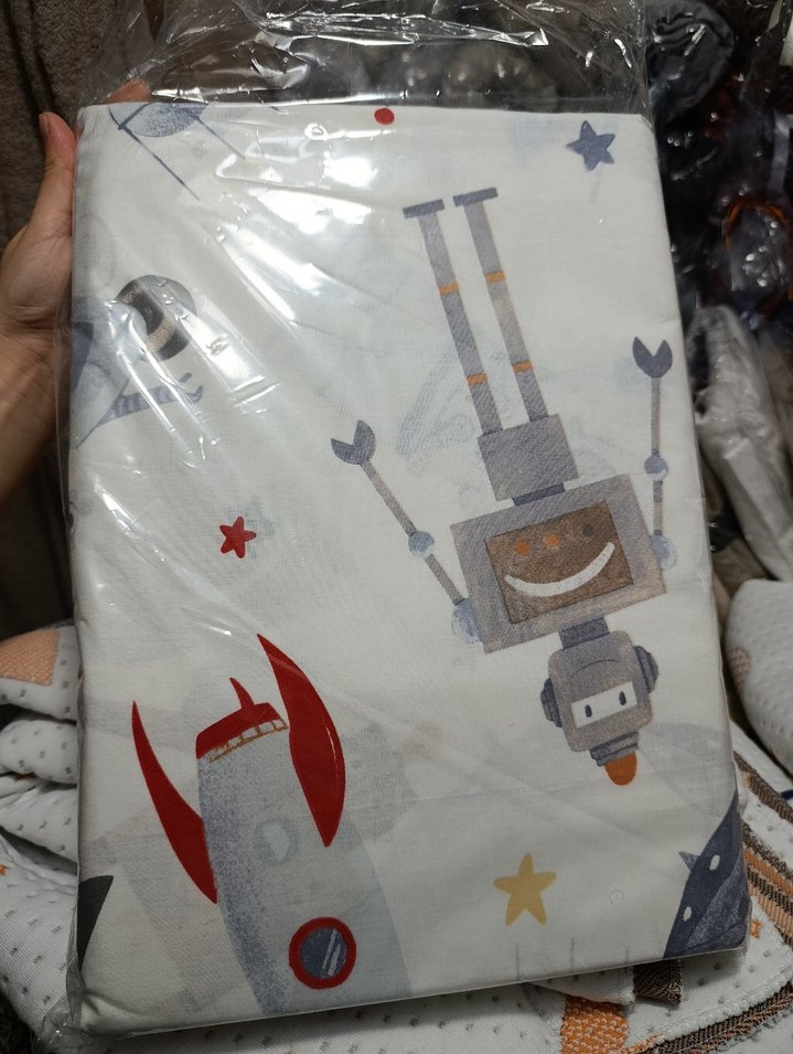 Robot ve Uzay Desenli Çocuk Nevresim Takımı %100 Pamuk - Görsel 3