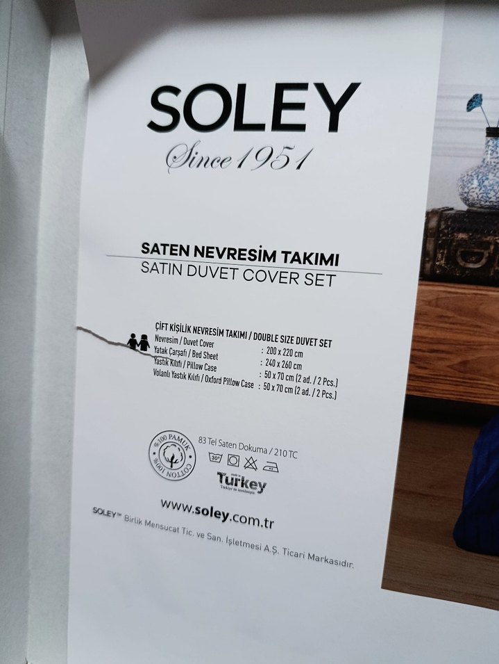Soley Saten Nevresim Takımı farklı renk vardır - Görsel 3