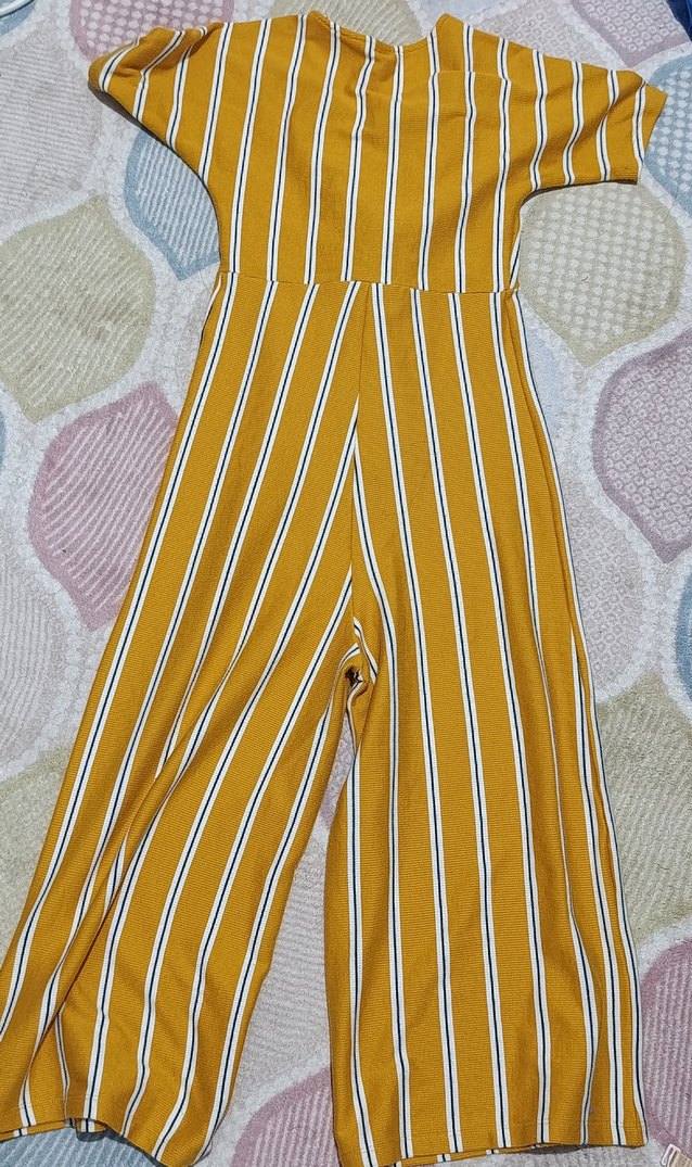 Sarı Çizgili Kadın Uzun Tulum - Görsel 2