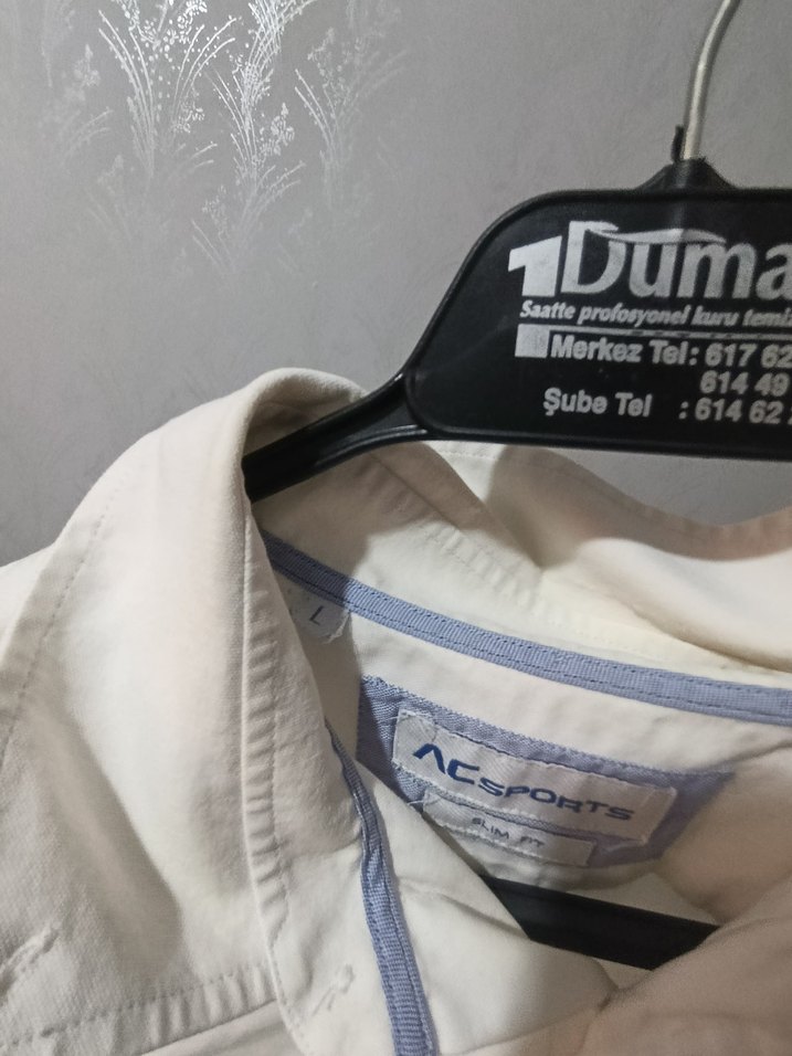 Erkek Beyaz Keten Gömlek Uzun Kollu - Görsel 2