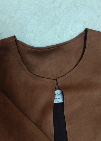 Kahverengi Süet Uzun Kadın Kaban - Görsel 3