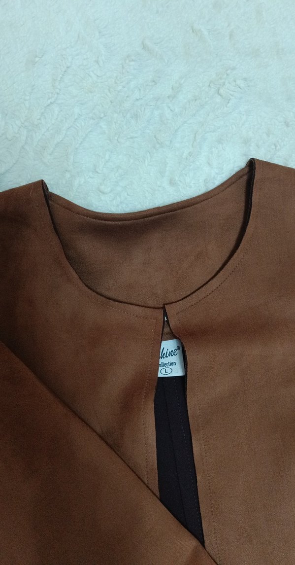 Kahverengi Süet Uzun Kadın Kaban - Görsel 3