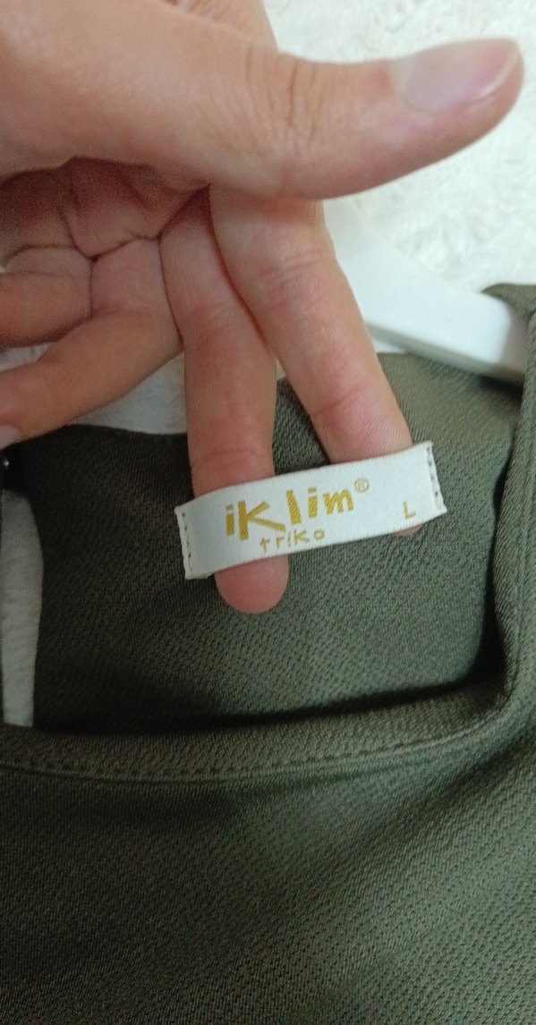 Düğmeli Uzun Kollu Haki Midi Tunik - Görsel 2