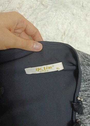 Gri Triko Hamile Uzun Ceket - Görsel 2