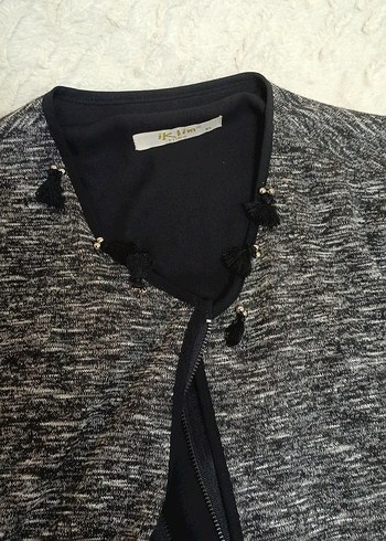 Gri Triko Hamile Uzun Ceket - Görsel 5