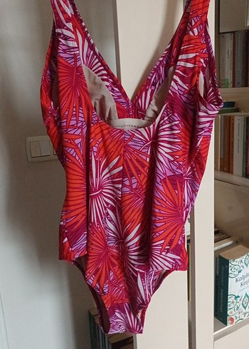 Kırmızı Bohem Desenli Drapeli Mayo - Görsel 2