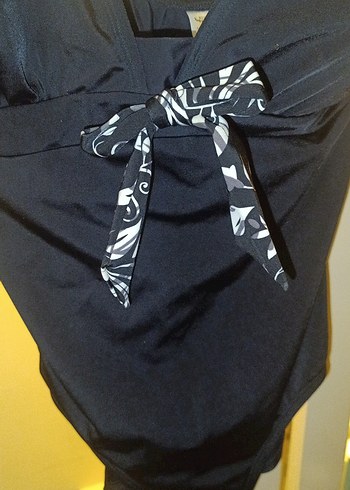 Siyah Drapeli Kadın Mayo - Görsel 3