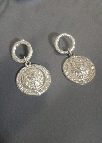 Bohem Gri Mini Tokalı Vintage Küpe