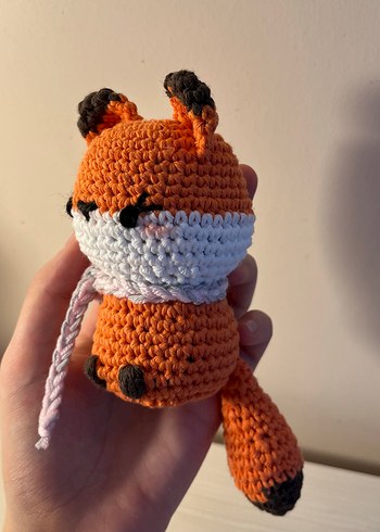  Beden Amigurumi Tilki Oyuncak/ Anahtarlık-çanta süsü