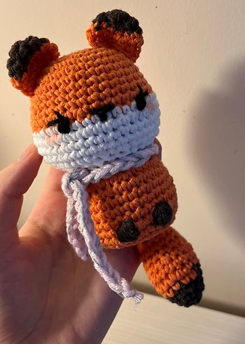  Beden Renk Amigurumi Tilki Oyuncak/ Anahtarlık-çanta süsü