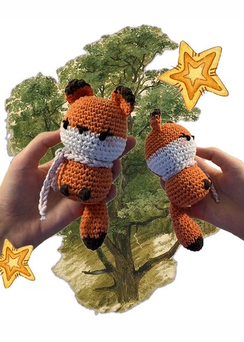 Amigurumi Tilki Oyuncak/ Anahtarlık-çanta süsü