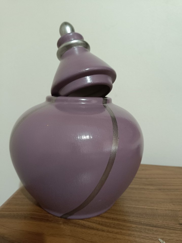 Pastel Mor Seramik Vazo - Görsel 4