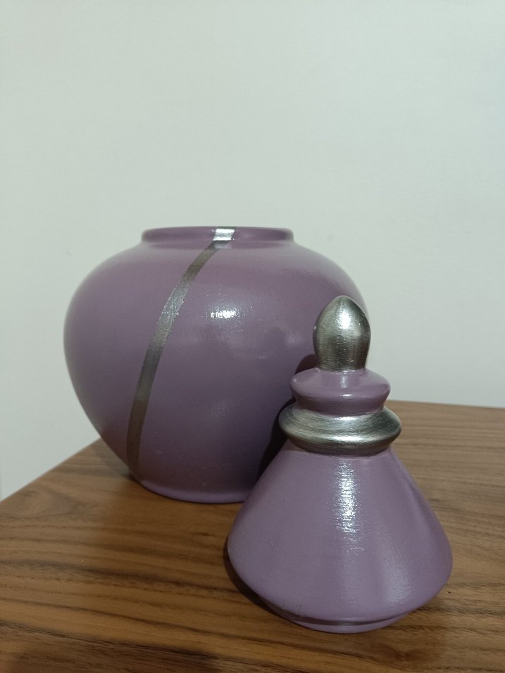 Pastel Mor Seramik Vazo - Görsel 2