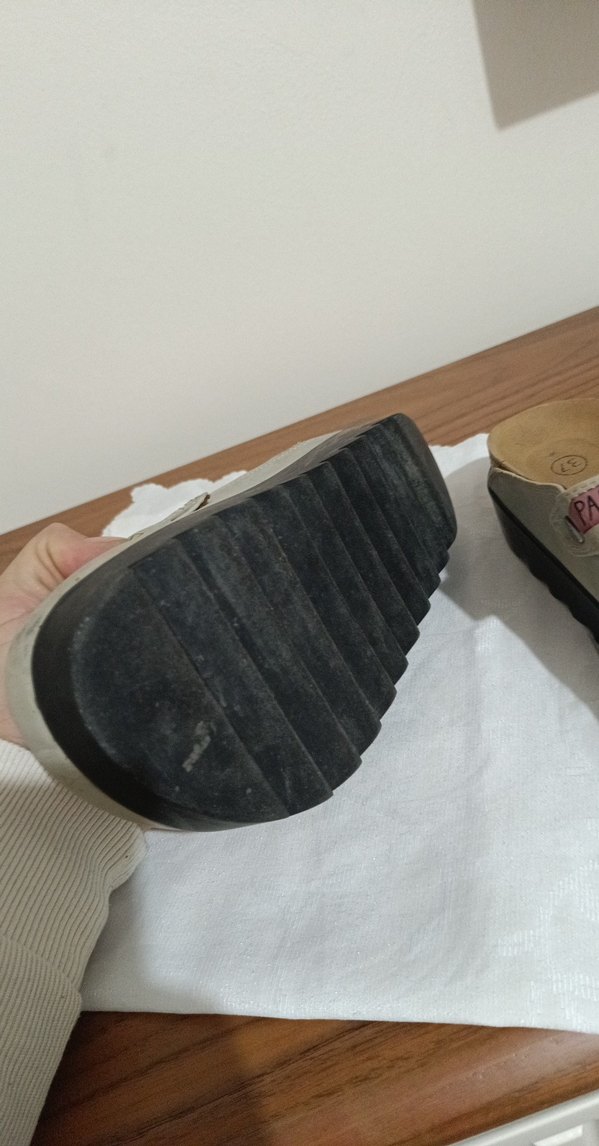 Bej Baskılı Platform Topuklu Kadın Terlik - Görsel 3