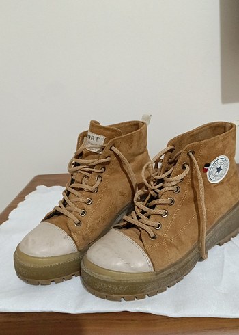 Kadın Süet Kahverengi Dolgu Topuklu Bot - Görsel 3