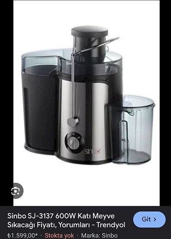 Sinbo SJ-3137 600W Katı Meyve Sıkacağı Siyah
