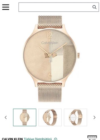 Calvin Klein Altın Renkli Minimalist Kadın Saati