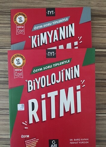 Tyt kimya ve tyt biyoloji test kitabı ( arı yayınları)