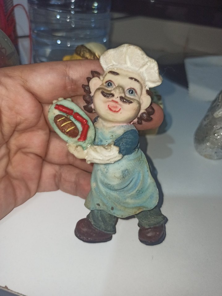 Turkuaz Pastel Renkli Aşçı Figürin - Görsel 2