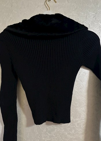 Düğmeli Siyah Gotik Kadın Triko - Görsel 4