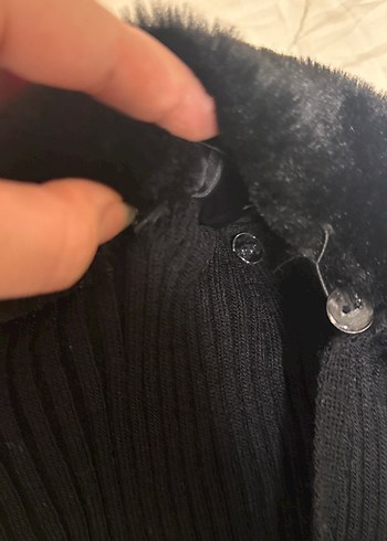 Düğmeli Siyah Gotik Kadın Triko - Görsel 5