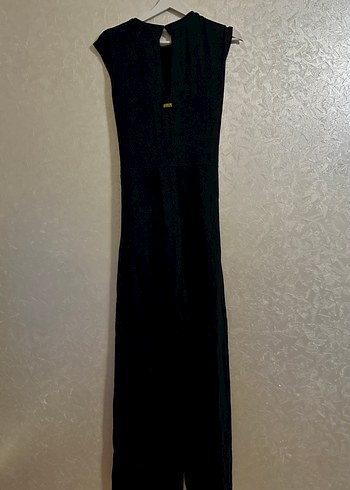 Kadın Siyah Kemerli Uzun Elbise - Görsel 5