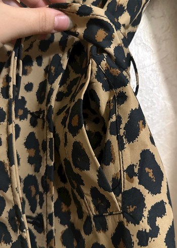 Leopar Desenli trençkot - Görsel 6