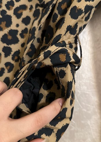 Leopar Desenli trençkot - Görsel 7