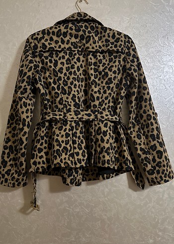 Leopar Desenli trençkot - Görsel 8