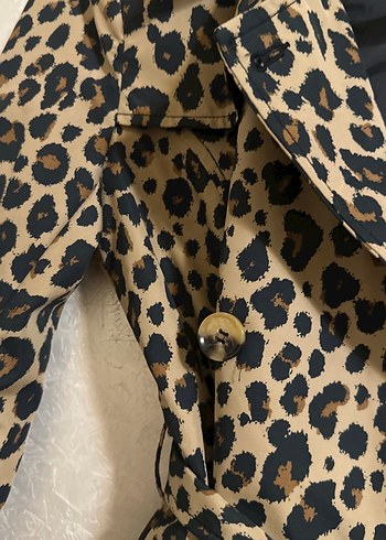 Leopar Desenli trençkot - Görsel 2