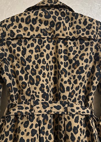 Leopar Desenli trençkot - Görsel 9