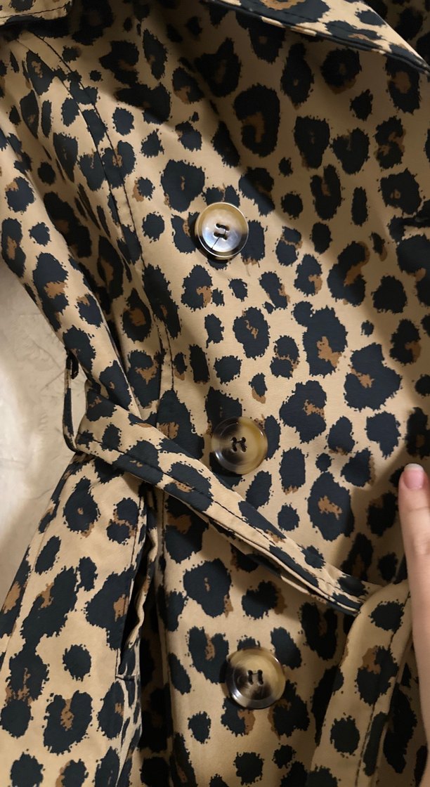 Leopar Desenli trençkot - Görsel 5