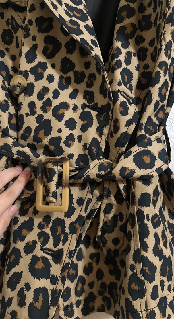 Leopar Desenli trençkot - Görsel 4