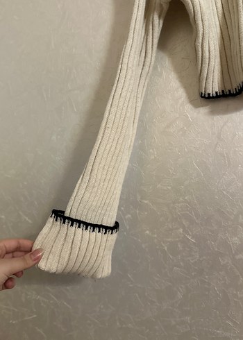 Kadın Beyaz Boğazlı Triko Kazak - Görsel 3