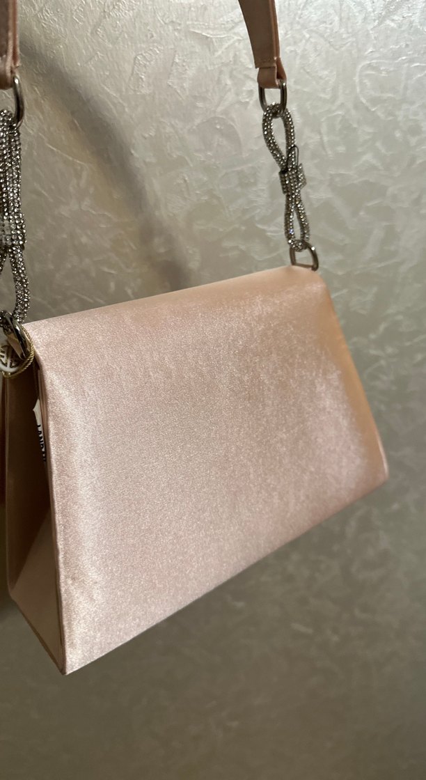 Pembe Süet Zincir Detaylı Kadın Çanta - Görsel 5