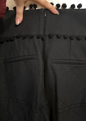 Christian Dior Kadın Siyah Nakışlı Kumaş Pantolon - Görsel 8