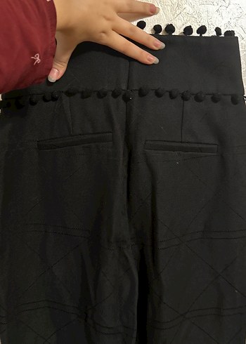 Christian Dior Kadın Siyah Nakışlı Kumaş Pantolon - Görsel 7