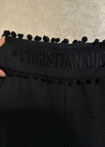 Christian Dior Kadın Siyah Nakışlı Kumaş Pantolon - Görsel 3