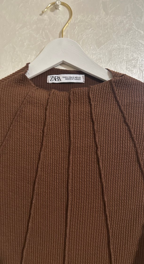 Kahverengi Pilili Balıkçı Yaka Kadın Kazak - Görsel 3