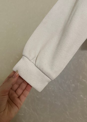 Bej Yüksek Yakalı Kadın Sweatshirt - Görsel 2