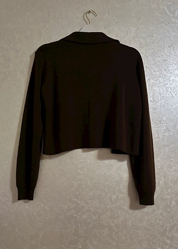 Düğmeli Kahverengi Kadın Hırka - Görsel 5