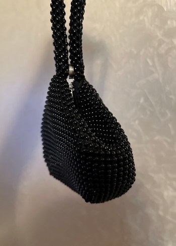 Siyah Boncuk İşlemeli Kadın Çanta - Görsel 2