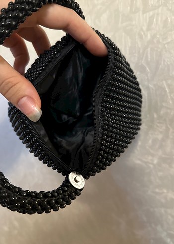 Siyah Boncuk İşlemeli Kadın Çanta - Görsel 4