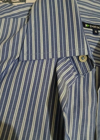 DeFacto Mavi Çizgili Kısa Kollu Erkek Gömlek - Görsel 6