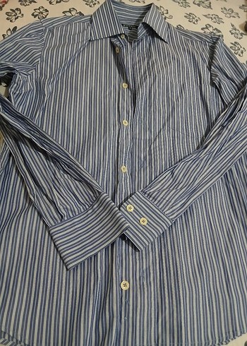 DeFacto Mavi Çizgili Kısa Kollu Erkek Gömlek - Görsel 4