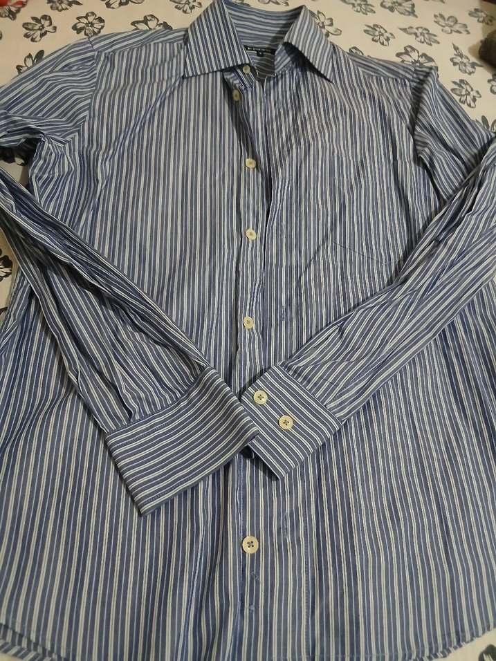 DeFacto Mavi Çizgili Kısa Kollu Erkek Gömlek - Görsel 4