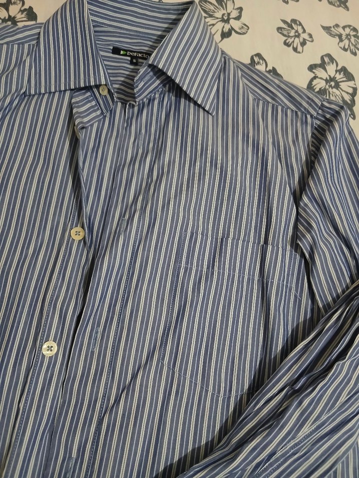 DeFacto Mavi Çizgili Kısa Kollu Erkek Gömlek - Görsel 5