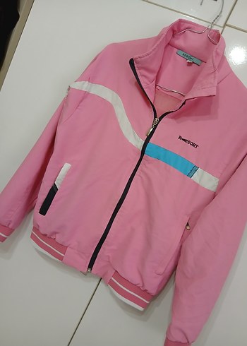 Pembe Fermuarlı Kadın Spor Ceket - Görsel 2