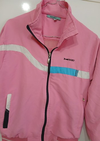 Pembe Fermuarlı Kadın Spor Ceket - Görsel 3